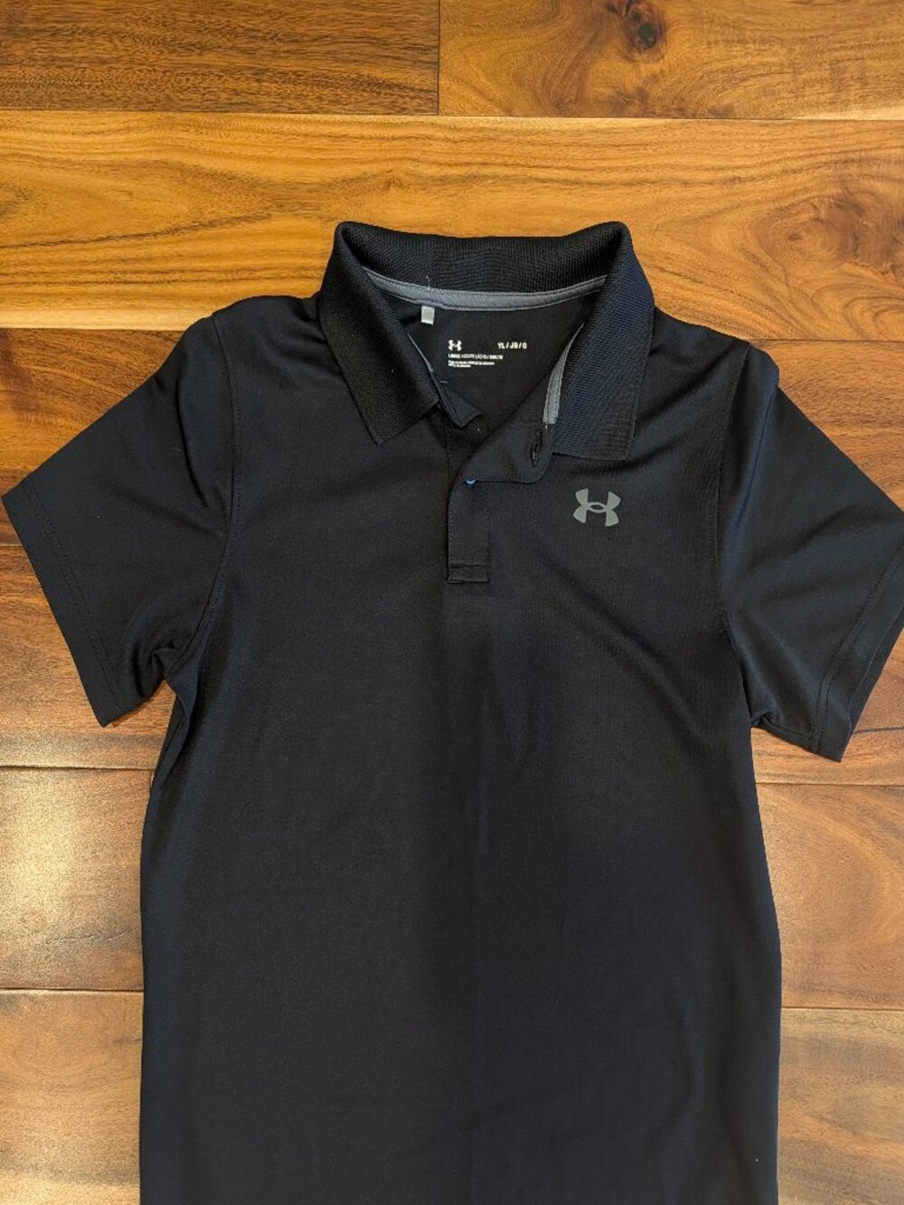 Boys Under Armour Black Polo - Size L